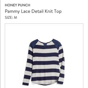 Stitch Fix striped top with lace details.